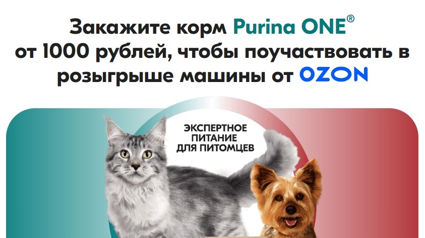 Миниатюра акции «Purina ONE: экспертное питание для питомца»