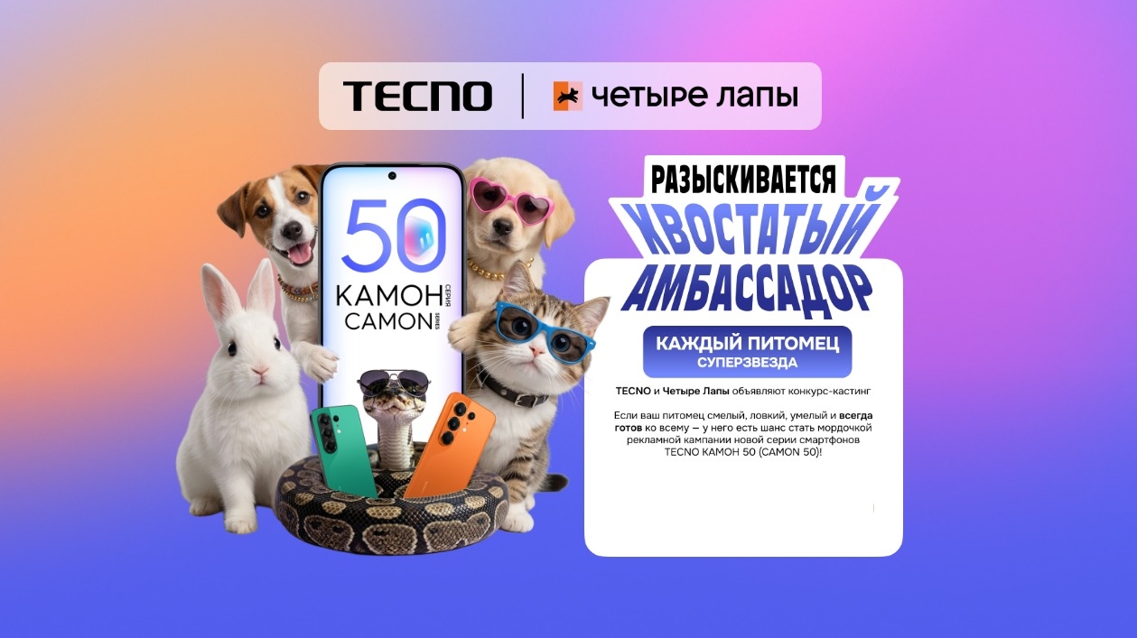Изображение конкурса «Хвостатый амбассадор TECNO КАМОН 50 (CAMON 50)»