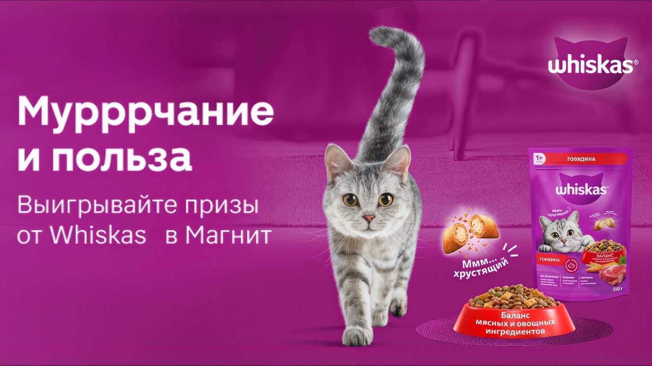 Миниатюра акции «Мурррчание и польза. Призы от Whiskas в Магнит!»